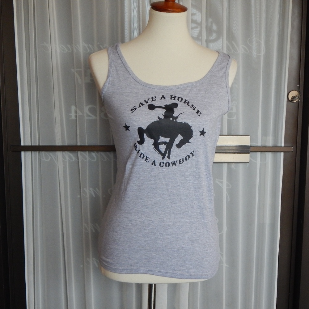 Women’s Gray “Save a Horse Ride a Cowboy” Gildan